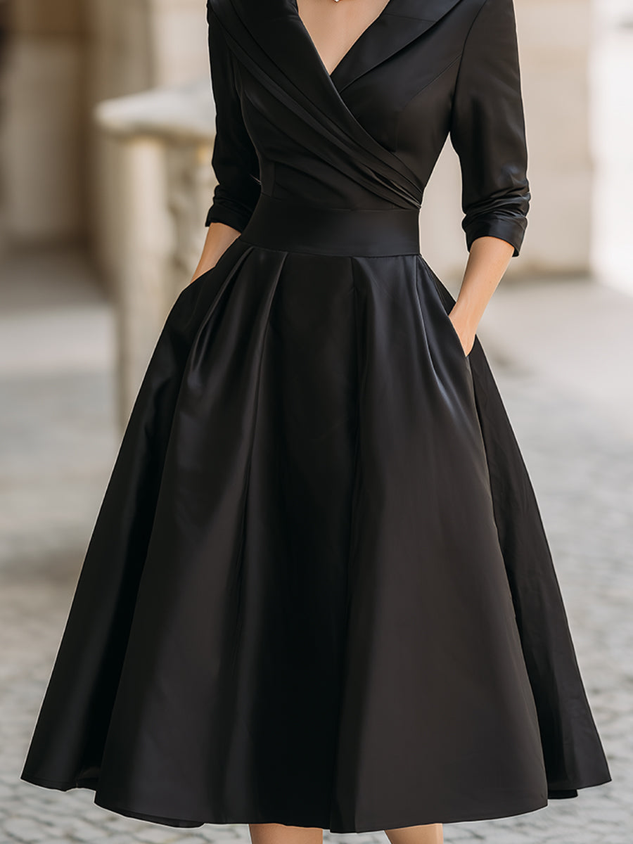 Nuria | Vestido midi satinado elegante
