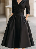 Nuria | Vestido midi satinado elegante