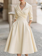 Nuria | Vestido midi satinado elegante