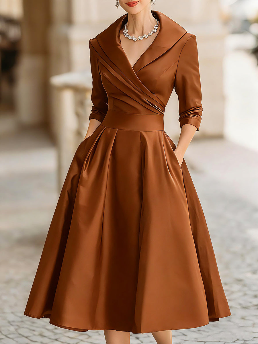 Nuria | Vestido midi satinado elegante