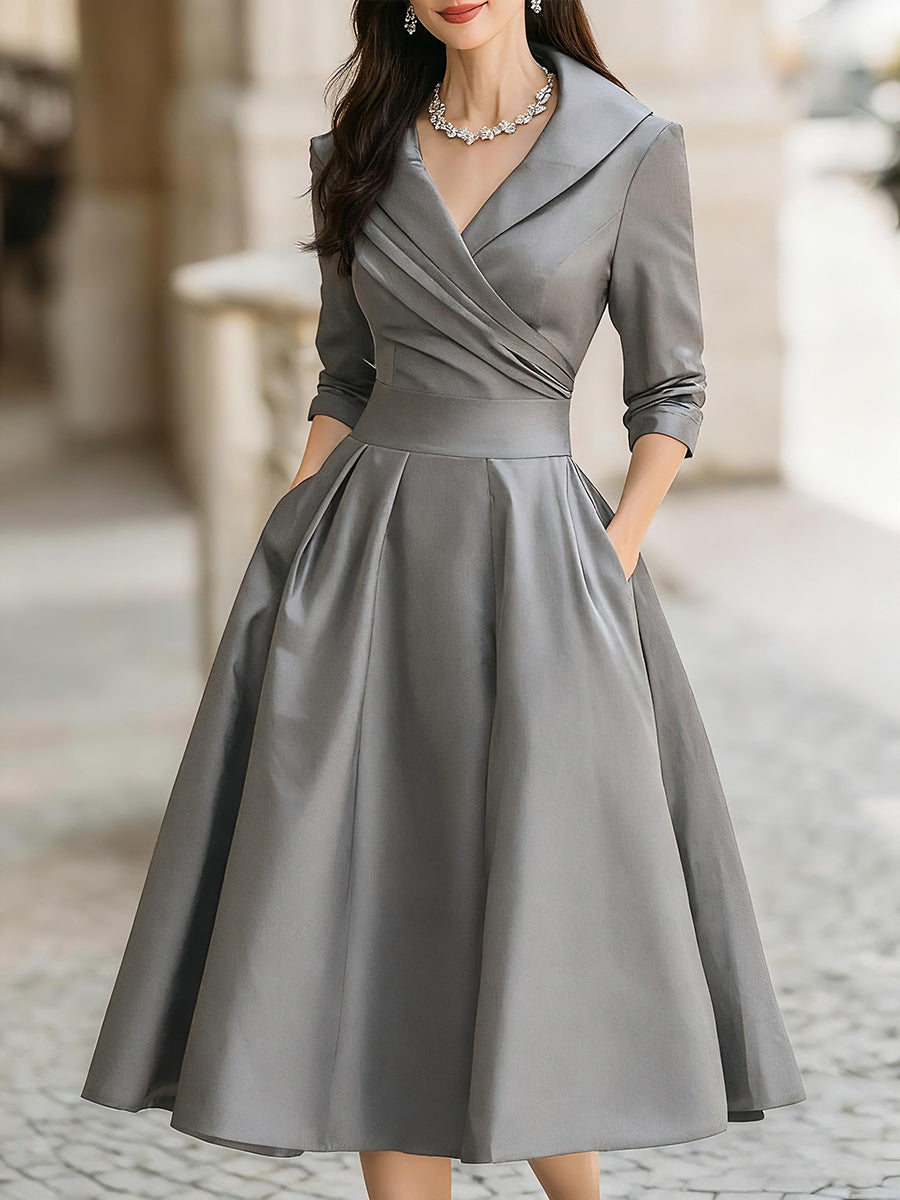 Nuria | Vestido midi satinado elegante