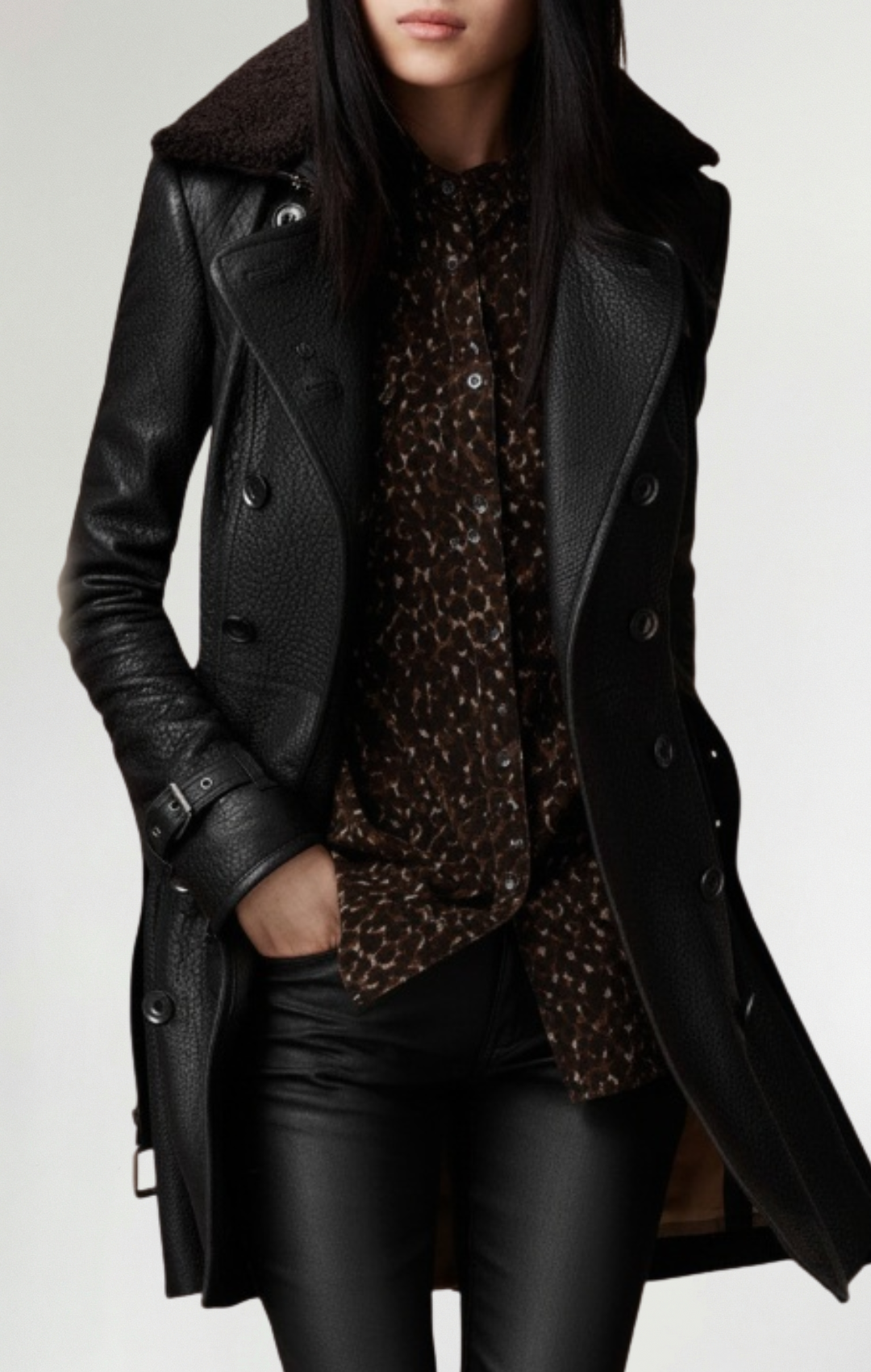 Cristina | Abrigo elegante de cuero