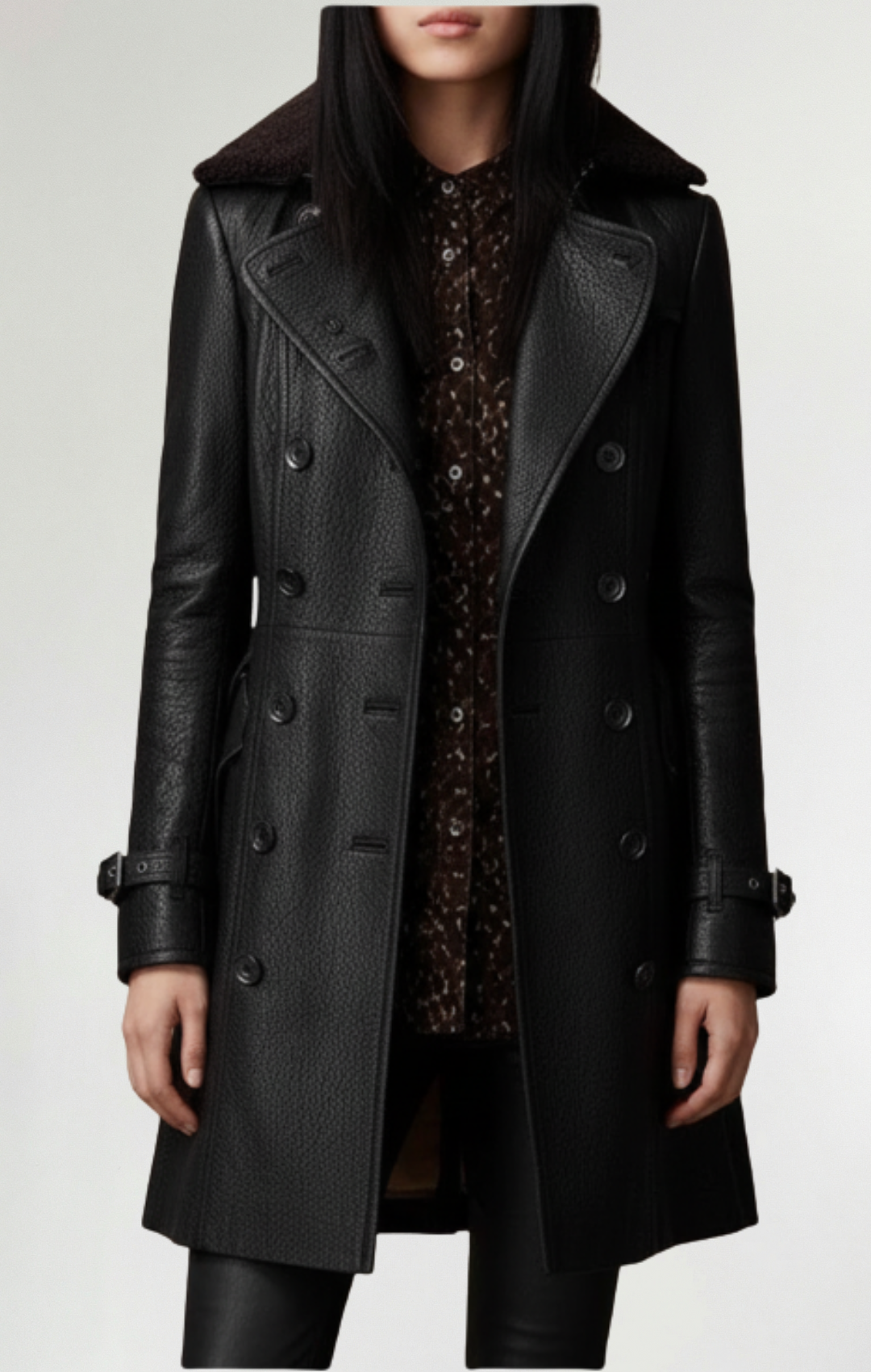 Cristina | Abrigo elegante de cuero