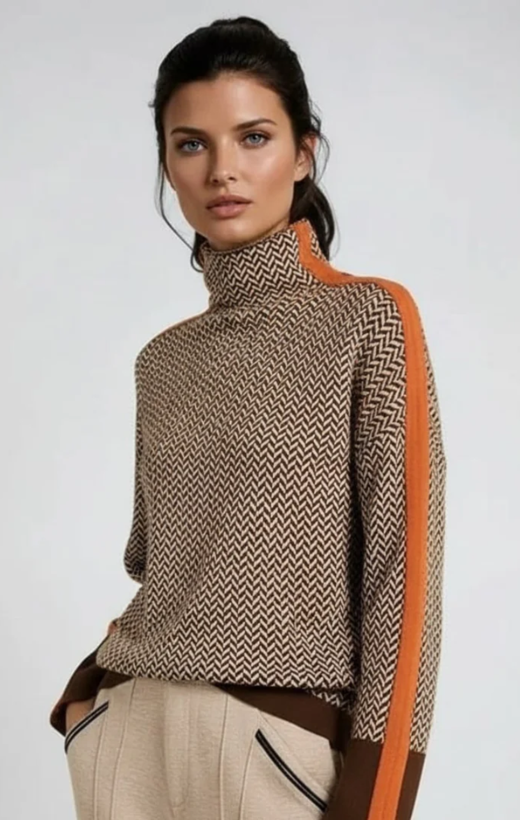 Susana | Jersey de cuello alto con rayas en contraste