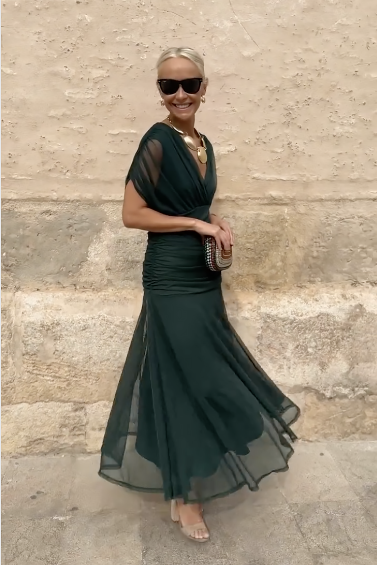 Elena | Vestido largo elegante con escote en V