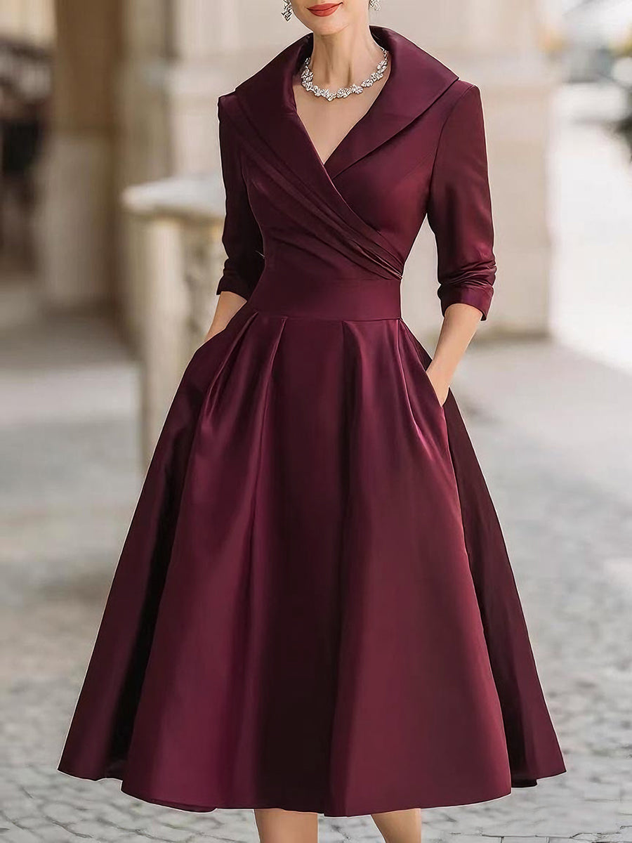 Nuria | Vestido midi satinado elegante