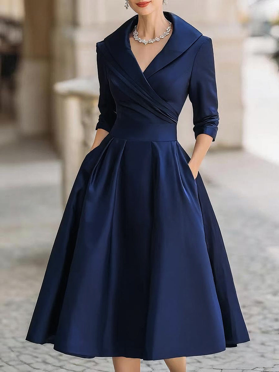 Nuria | Vestido midi satinado elegante