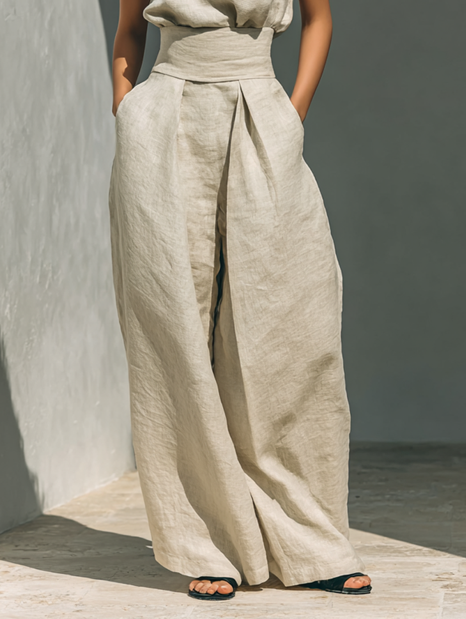 Inés | Conjunto minimalista de lino y algodón