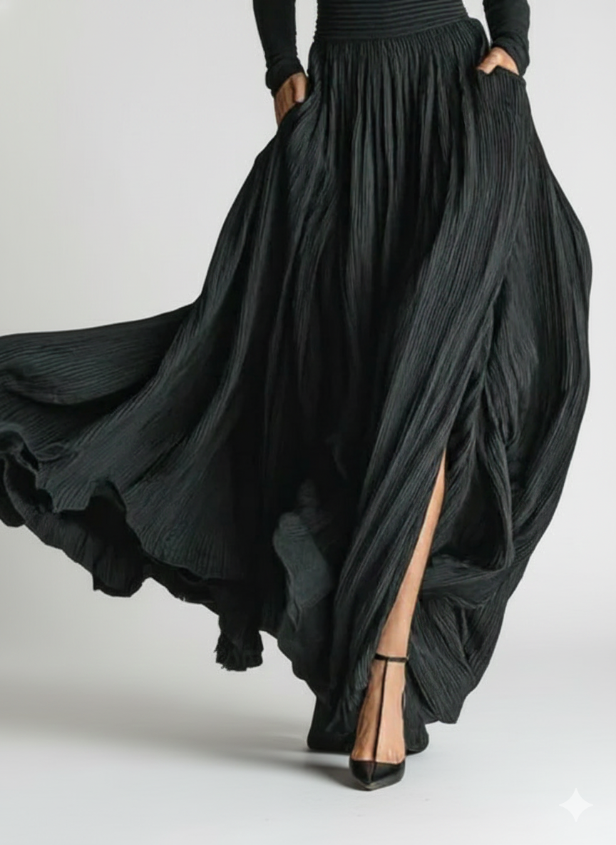 Lucía | Conjunto de falda plisada y camiseta ajustada de manga larga