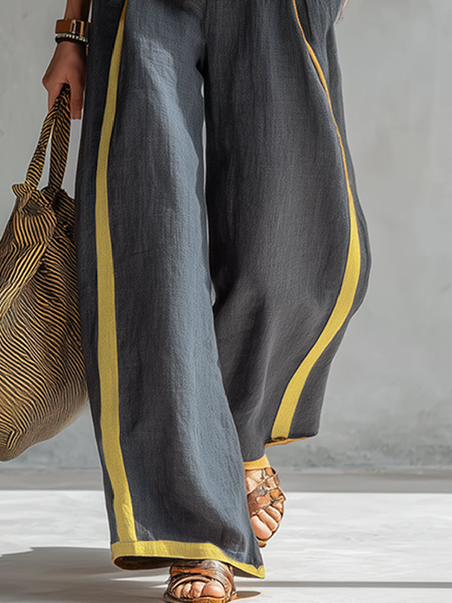 Mari | Conjunto bicolor de lino y algodón