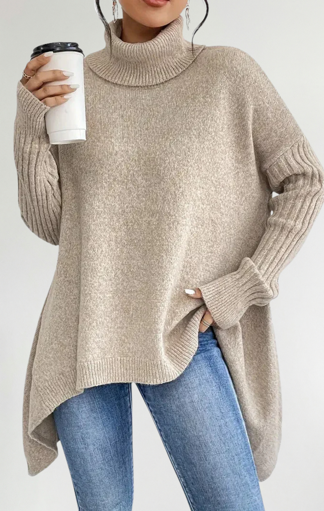 Raquel | Jerséy largo de cuello alto