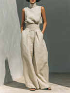 Inés | Conjunto minimalista de lino y algodón