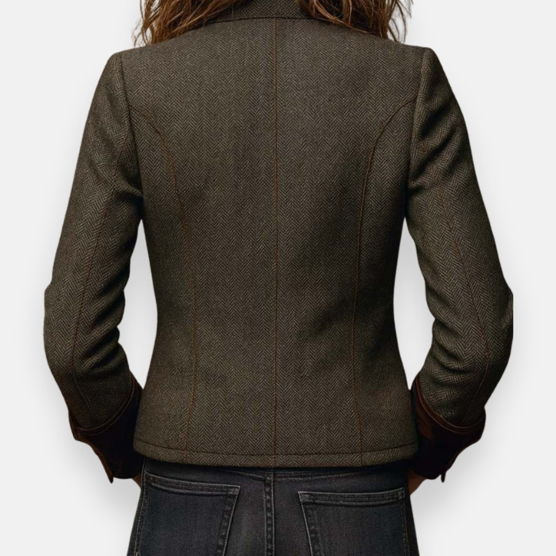 Marta | Chaqueta tweed con detalles de terciopelo