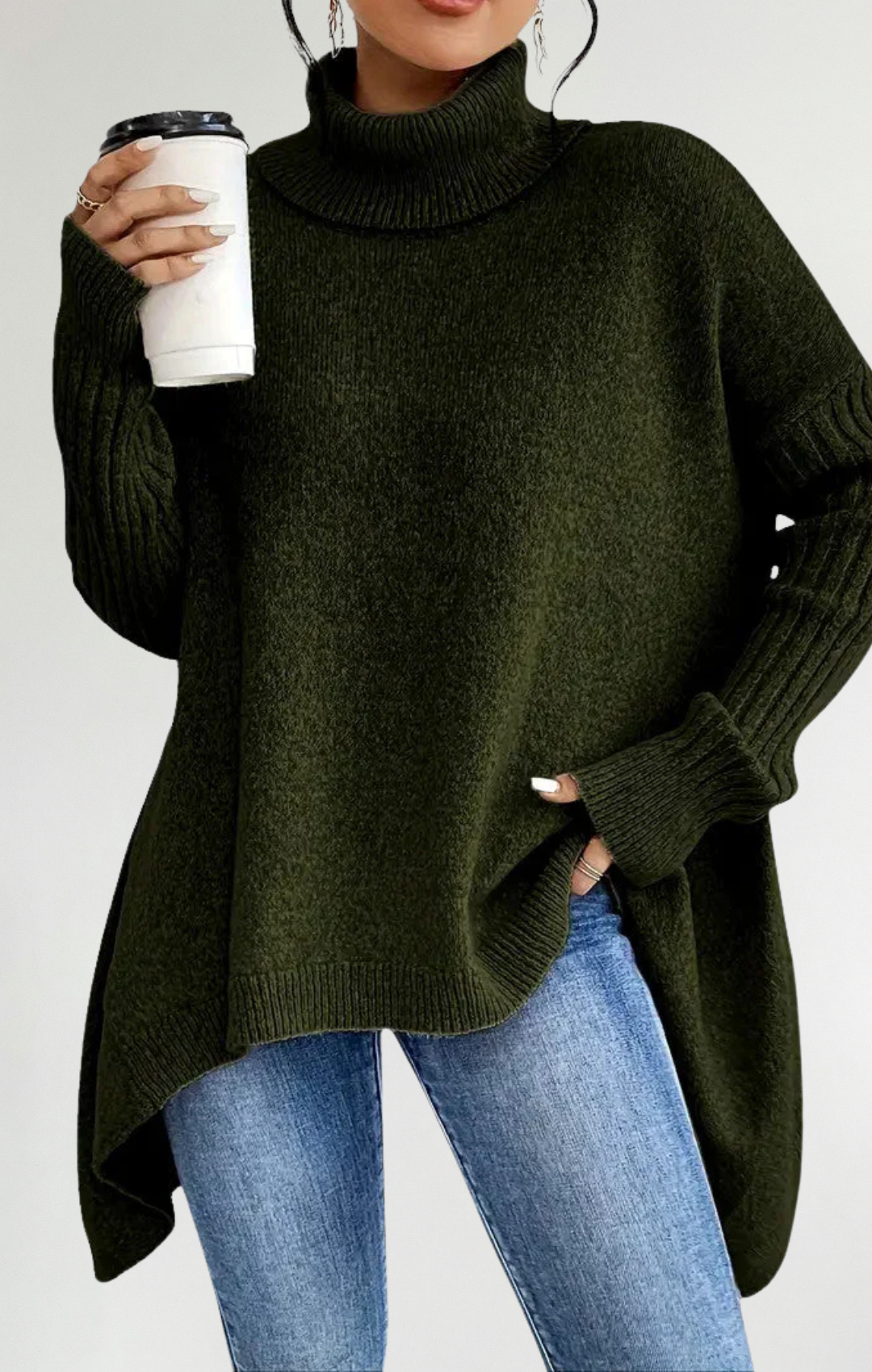 Raquel | Jerséy largo de cuello alto
