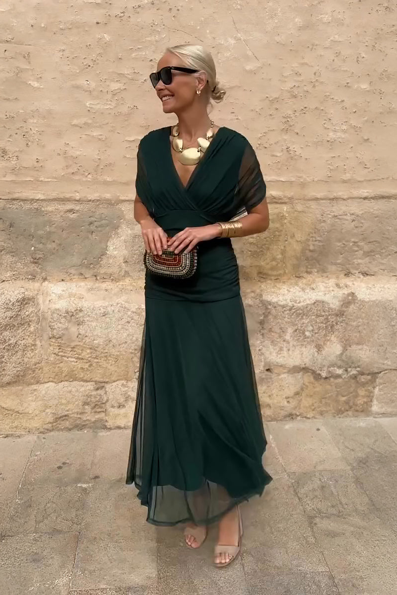Elena | Vestido largo elegante con escote en V
