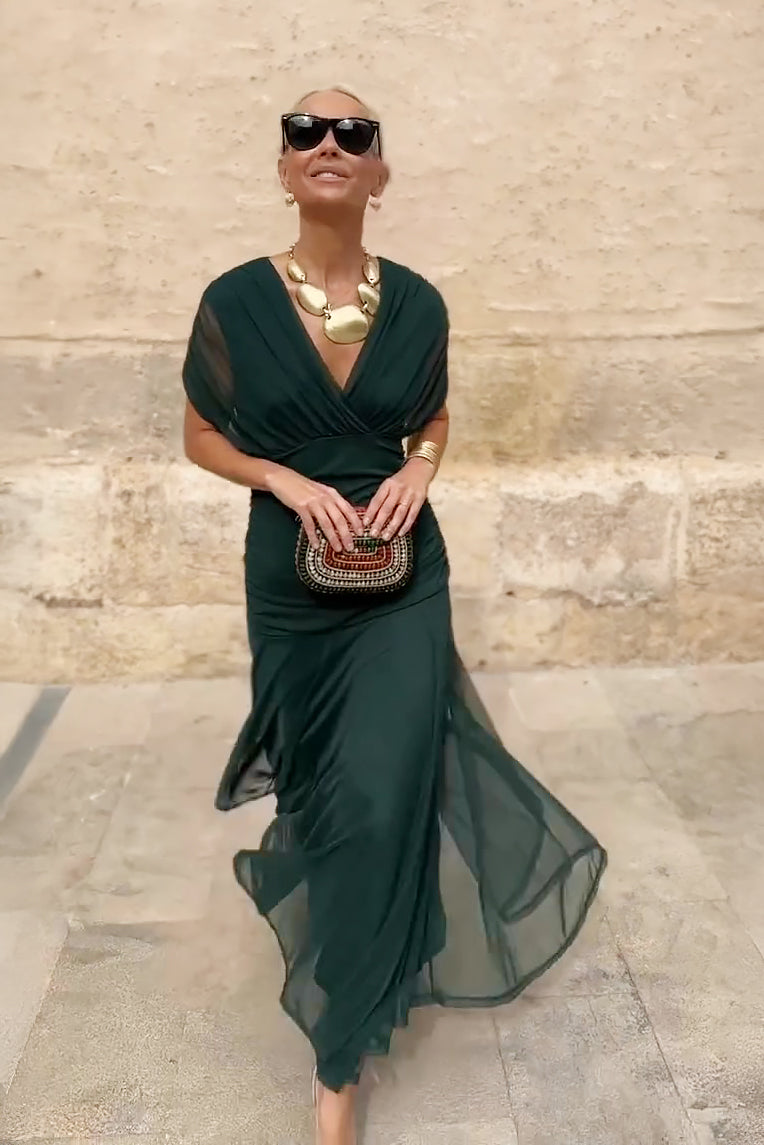 Elena | Vestido largo elegante con escote en V