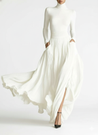 Lucía | Conjunto de falda plisada y camiseta ajustada de manga larga