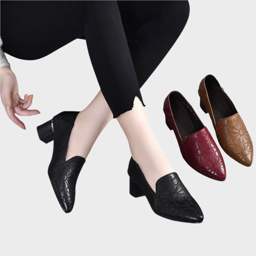 Elena | Zapatos de Cuero Con Bardados