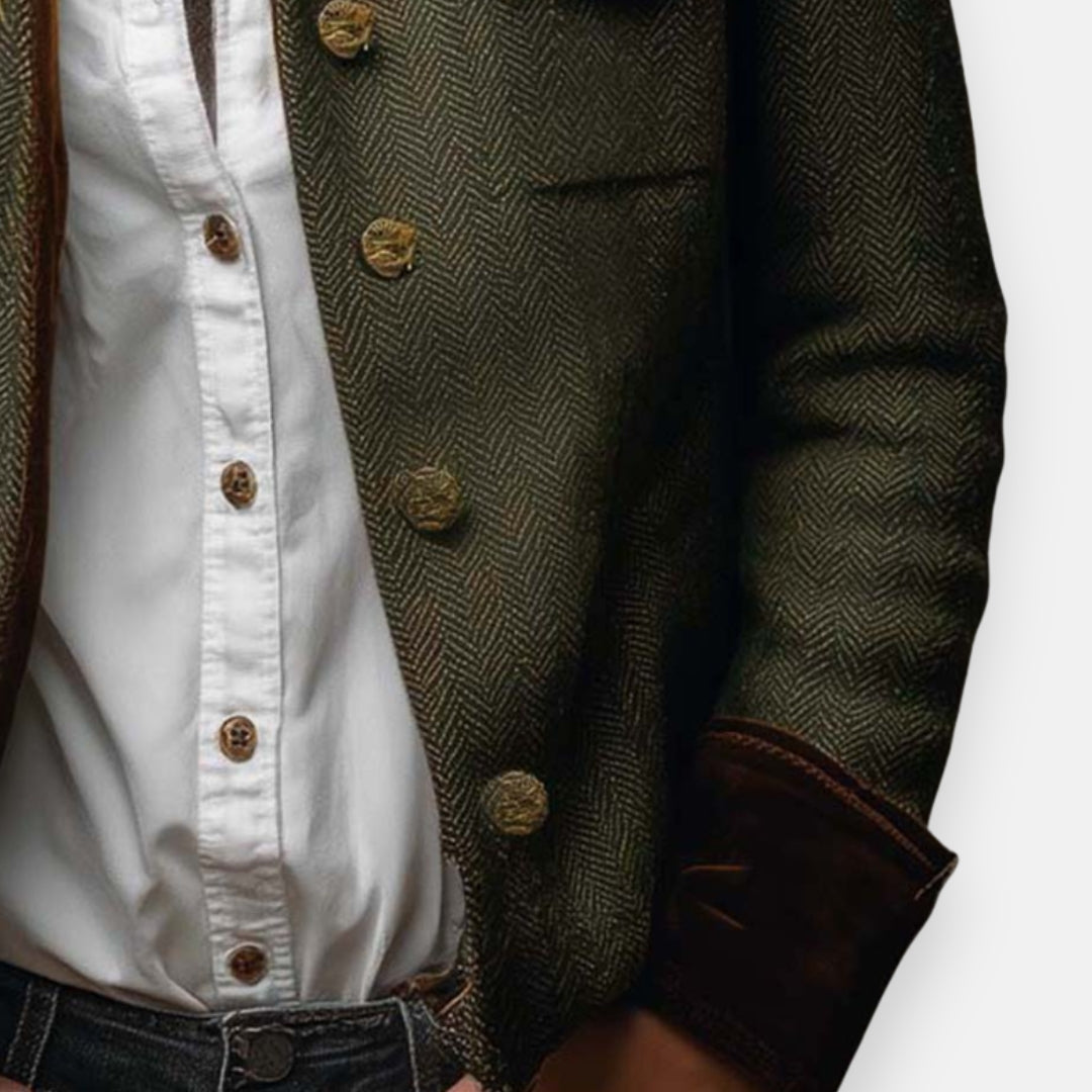 Marta | Chaqueta tweed con detalles de terciopelo