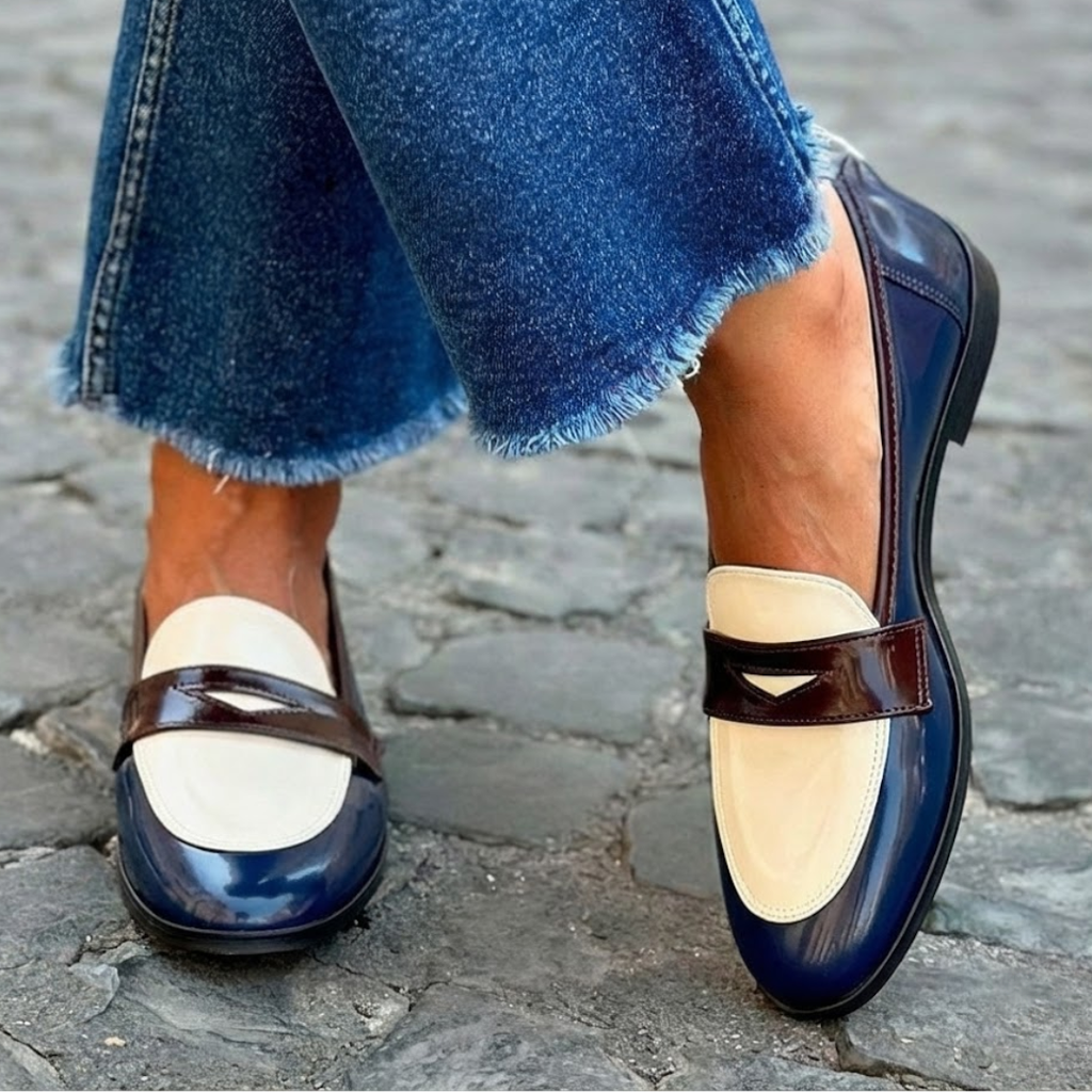 Claudia | Mocasines con diseño en contraste elegante