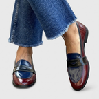 Claudia | Mocasines con diseño en contraste elegante
