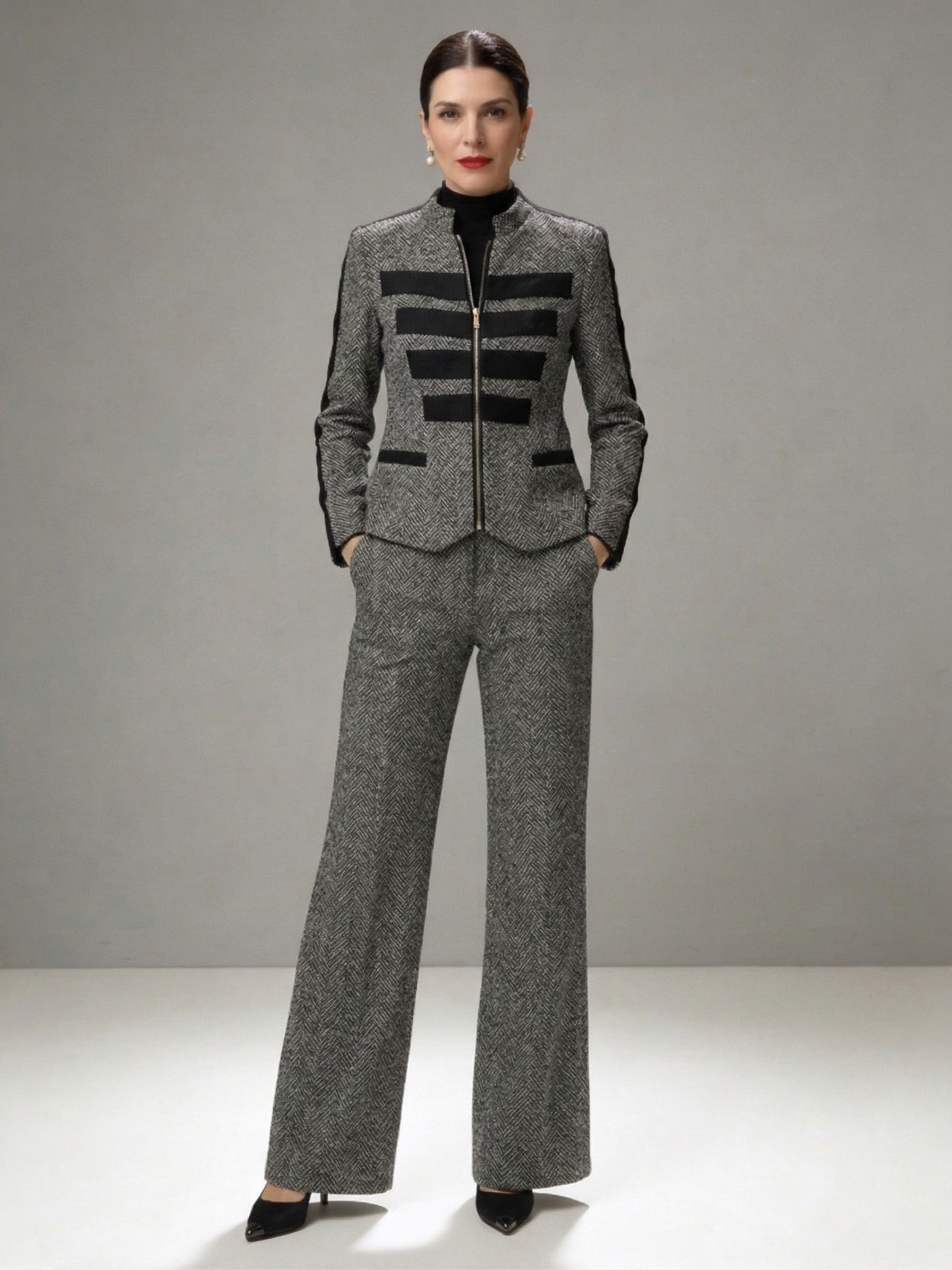 Adriana | Conjunto Tweed Elegante de Chaqueta y Pantalón