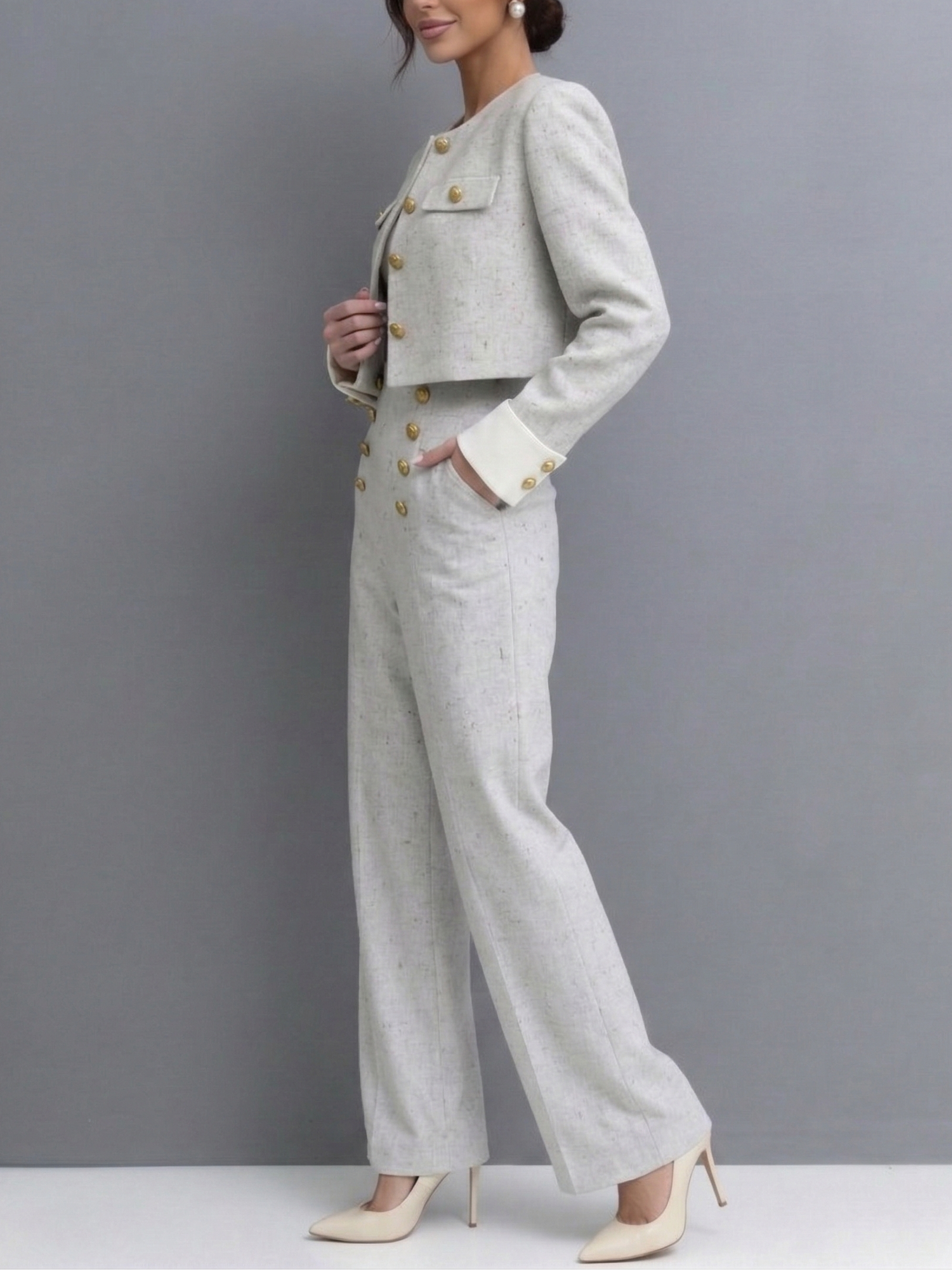 Isabela | Conjunto Elegante de Chaqueta Corta y Pantalón