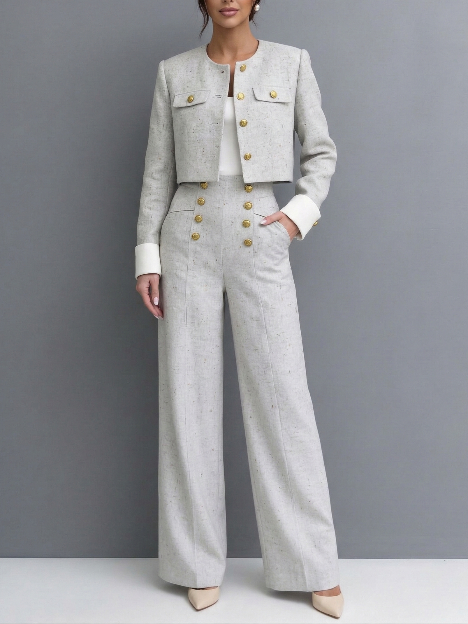 Isabela | Conjunto Elegante de Chaqueta Corta y Pantalón