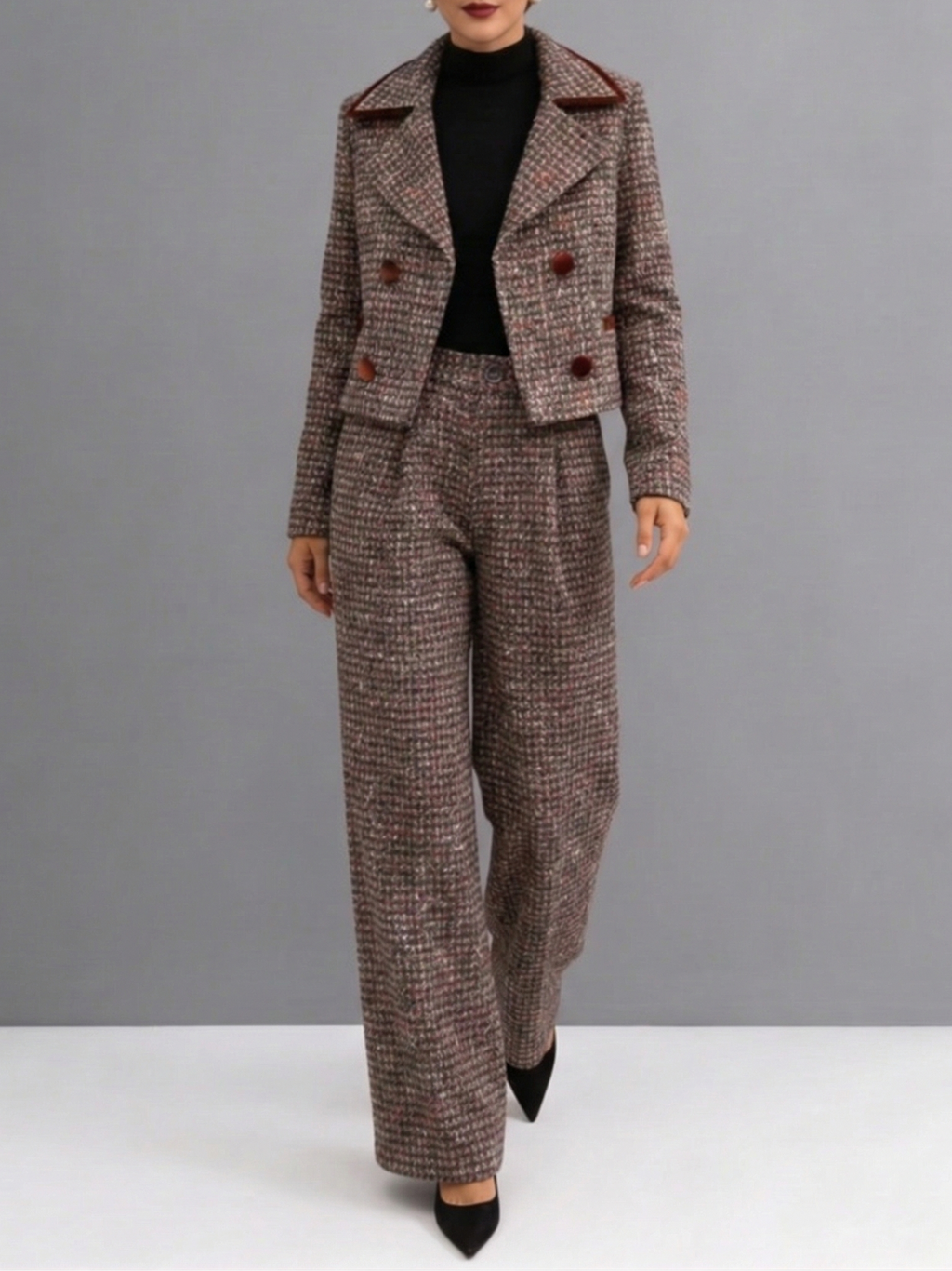 Marina | Conjunto Tweed Elegante de Chaqueta y Pantalón