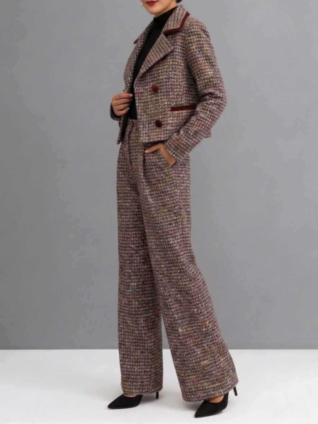 Marina | Conjunto Tweed Elegante de Chaqueta y Pantalón