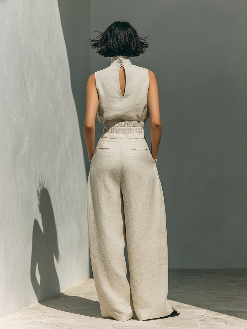 Inés | Conjunto minimalista de lino y algodón