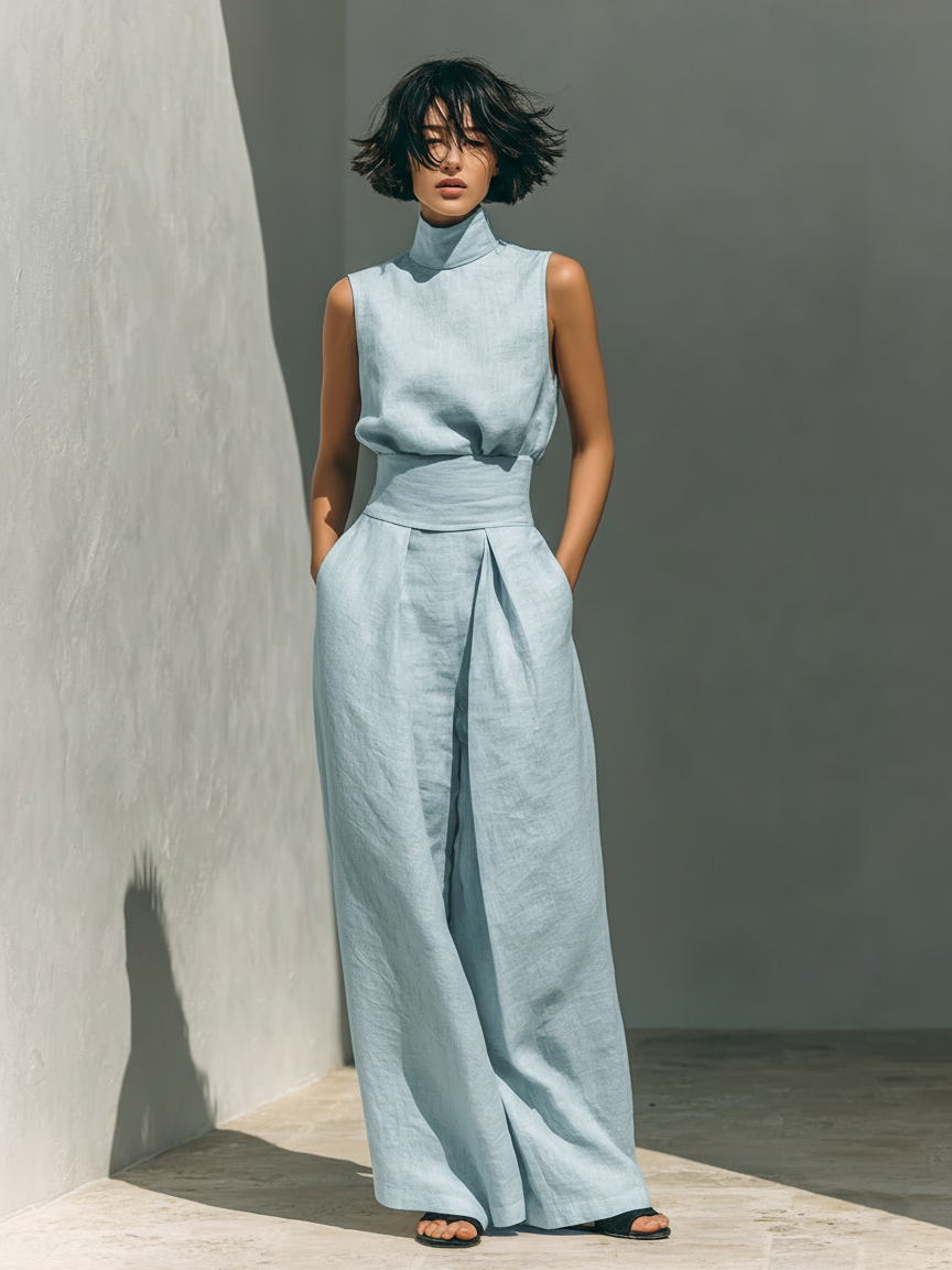 Inés | Conjunto minimalista de lino y algodón