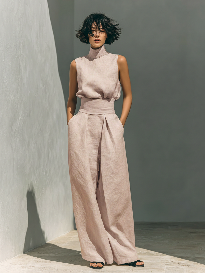 Inés | Conjunto minimalista de lino y algodón