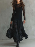 Clara | Vestido largo de tul elegante para entretiempo
