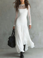 Clara | Vestido largo de tul elegante para entretiempo