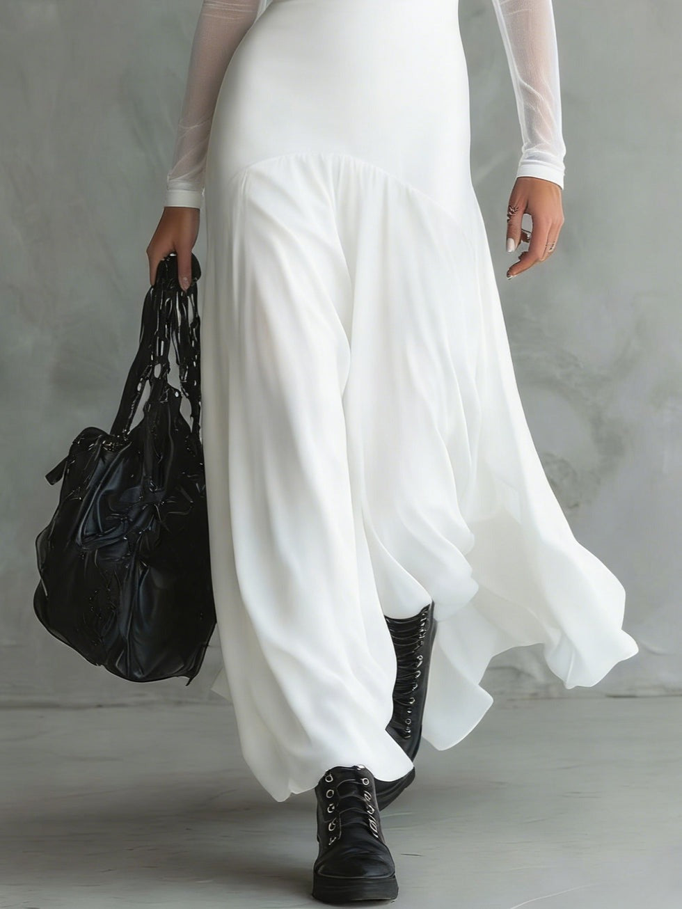 Clara | Vestido largo de tul elegante para entretiempo