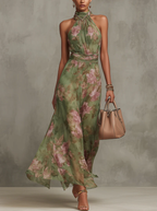 Alejandra | Vestido maxi floral verde