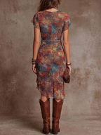 Noelia · Vestido midi bohemio estampado con escote en V