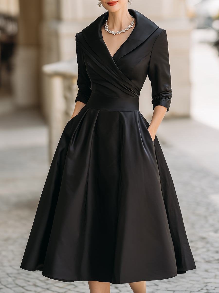 Nuria | Vestido midi satinado elegante