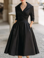 Nuria | Vestido midi satinado elegante