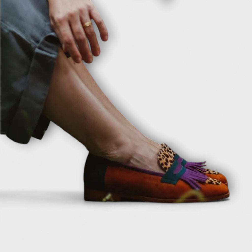 Fabiola | Mocasines marrones con estampado leopardo