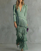 Nerea | Vestido elegante con flecos