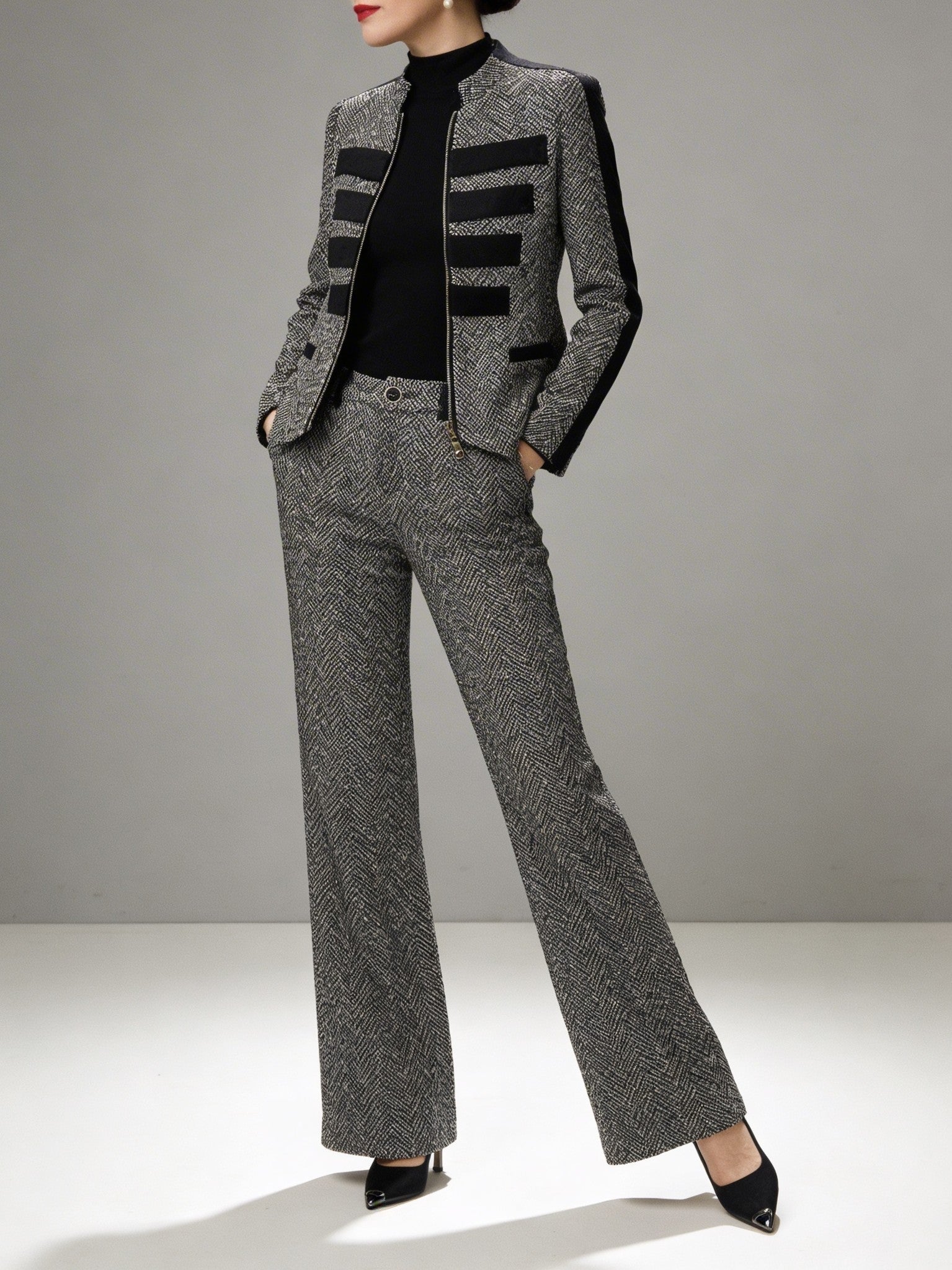 Adriana | Conjunto Tweed Elegante de Chaqueta y Pantalón