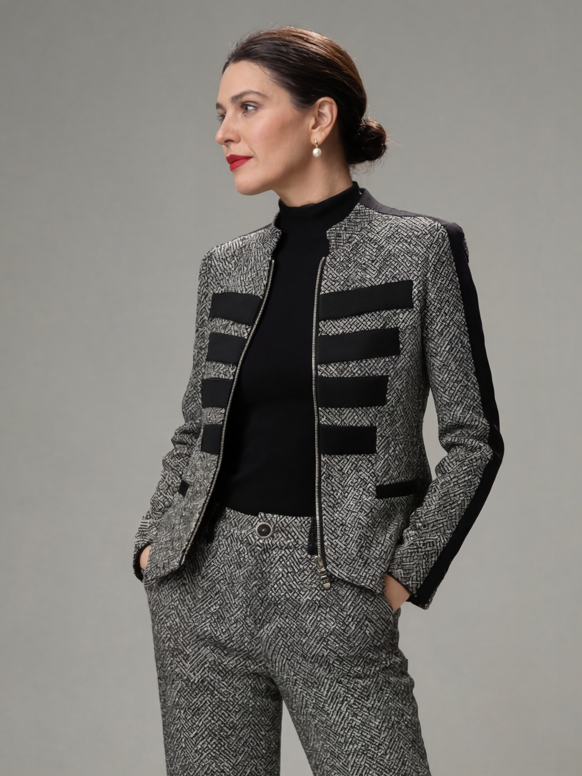 Adriana | Conjunto Tweed Elegante de Chaqueta y Pantalón